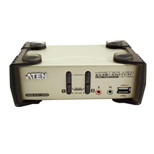Aten KVM přepínač (USB Klávesnice a Myš, VGA, Audio) 2:1, PS/2 + USB, +2xUSB (CS-1732B)