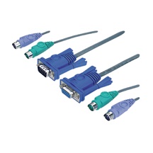 Aten Kabel pro KVM přepínač, 2x PSM / MD15HD - 2x PSM / MD15HD, tenký, 1,8m (2L-5002P/C)