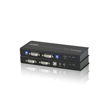 Aten KVM prodlužovací adaptér (USB, dual DVI, audio, RS232), přes 2x TP (CE604)