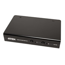 Aten KVM přepínač (USB Klávesnice a Myš, DVI-D, Audio) 2:1, USB (CS72D)