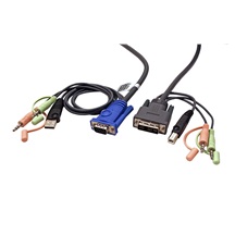 Aten Kabel pro KVM přepínač VGA / USB A / 2x audio - DVI-A / USB B / 2x audio, 1,8m (2L-7DX2U)
