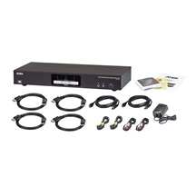 Aten KVM přepínač (USB Klávesnice a myš, 2x DP, audio) 2:1, 2x DP, USB + USB3.0 hub, 4K (CS1942DP)