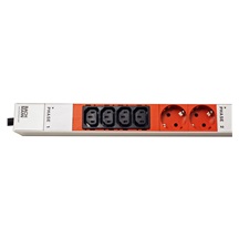 BACHMANN Vertikální napájecí panel 12x IEC320 C13, 6x zásuvka DE, 3m, vidlice IEC 60309 3x16A, alu (800.0109)
