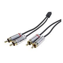 CROMO Kabel 2x cinch(M) - 2x cinch(M), audio, zlacené konektory, 0,5m