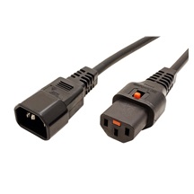 EFB Kabel síťový prodlužovací IEC320 C14 - IEC320 C13, 3 x 1mm2, IEC Lock, 1m, černý