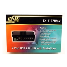ExSys USB 2.0 Hub, kovový, 7 portů (EX-1177HMV)