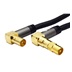 goobay Kabel anténní TV, 135dB, 4x stíněný, IEC169-2, M-F (lomené, zlacené), 5m, + redukce M-M, černý