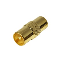 goobay Kabel anténní TV, 135dB, 4x stíněný, IEC169-2, M-F (lomené, zlacené), 5m, + redukce M-M, černý