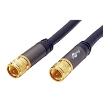 goobay Kabel anténní SAT, 135dB, 4x stíněný, zlacený, F (M) - F (M), 1m, černý