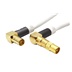 goobay Kabel anténní TV, 135dB, 4x stíněný, IEC169-2, M-F (lomené, zlacené), 3m, + redukce M-M, bílý