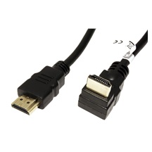 goobay HighSpeed HDMI kabel s Ethernetem, HDMI M - HDMI M, 1m, zlacené konektory, 1x lomený dolů