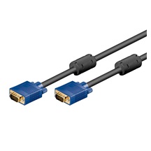 goobay HQ VGA kabel MD15HD-MD15HD, černý, s ferity, DDC2, 5m, zlacené konektory