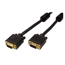 goobay HQ VGA kabel MD15HD-MD15HD, s ferity, DDC2, 15m, zlacené konektory