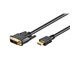 goobay DVI-HDMI kabel, DVI-D(M) - HDMI M, zlacené konektory, 1m