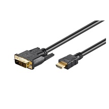 goobay DVI-HDMI kabel, DVI-D(M) - HDMI M, zlacené konektory, 3m