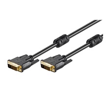 goobay DVI kabel, DVI-D(M) - DVI-D(M), dual link, s ferity, zlacené kontakty,5m