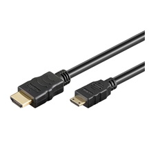 goobay High Speed HDMI kabel s Ethernetem, HDMI M - miniHDMI M, 1,5m, zlacené konektory