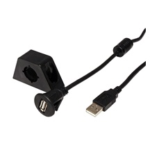 goobay USB 2.0 kabel prodlužovací A-A, M-F, 0,6m s držákem, černý