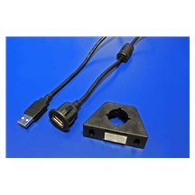 goobay USB 2.0 kabel prodlužovací A-A, M-F, 0,6m s držákem, černý