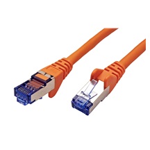 goobay S/FTP patchkabel kat. 6a, LSOH, 0,5m, oranžový