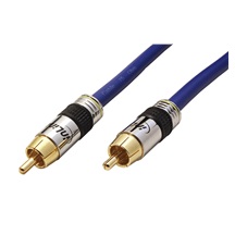 InLine Premium audio kabel 2x cinch(M)- 2x cinch(M), zlacené konektory, 30m, modrý