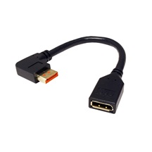 InLine DisplayPort redukce v.1.4 (HBR3, 8K@30Hz) DP(F) - DP(M) lomený vpravo, 0,15m