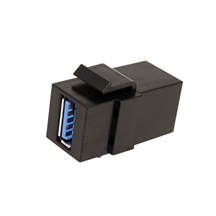 InLine Keystone spojka USB3.0 A(F) - USB3.0 A(F), 1:1, 90°, černá