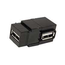 InLine Keystone spojka USB A(F) - USB A(F), 90°, černá