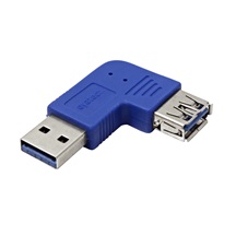 InLine Redukce USB3.0 A(M) - USB3.0 A(F) lomená vlevo