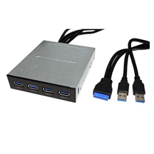 InLine Panel do 3,5 pozice, 4x USB 3.0 A(F), 1x 20pin, 2x USB A(M)