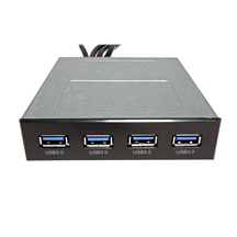 InLine Panel do 3,5 pozice, 4x USB 3.0 A(F), 1x 20pin, 2x USB A(M)