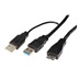 InLine USB 5Gbps Y kabel 2x USB 3.0 A(M) - microUSB 3.0 B(M), 1,5m, černý