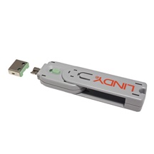 Lindy Záslepka pro USB A port, 4ks + klíč, zelená