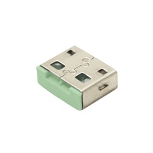 Lindy Záslepka pro USB A port, 4ks + klíč, zelená