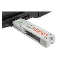 Lindy Záslepka pro USB A port, 4ks + klíč, zelená