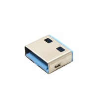 Lindy Záslepka pro USB A port, 4ks + klíč, modrá