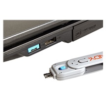 Lindy Záslepka pro USB A port, 4ks + klíč, modrá
