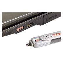 Lindy Záslepka pro USB A port, 4ks + klíč, oranžová