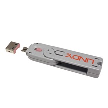 Lindy Záslepka pro USB A port, 4ks + klíč, růžová