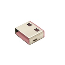 Lindy Záslepka pro USB A port, 4ks + klíč, růžová