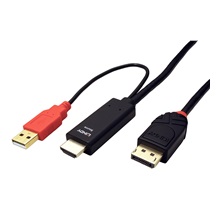 Lindy HDMI -> DisplayPort kabel,  HDMI A(M) -> DP(M), 4K@30Hz, 2m