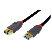 Lindy USB 5Gbps prodlužovací kabel USB3.0 A(M) - USB3.0 A(F), Anthra Line, 0,5m