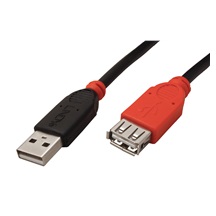 Lindy USB 2.0 aktivní prodlužovací kabel, slim, černý, 5m