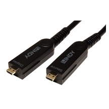 Lindy HDMI 2.0 aktivní optický kabel, Ultra-HD (18G), 2x microHDMI D(M) + redukce na HDMI a DVI, 50m