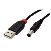 Lindy Kabel napájecí USB -> souosý napájecí konektor 5,5x2,5mm, 1,5m