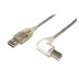 Ostatní USB 2.0 kabel USB A(M) - USB B(M) lomený vpravo, 1m, transparentní