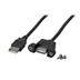 Ostatní USB 2.0 prodlužovací kabel USB A(M) - USB A(F), panelový, 0,5m, černý