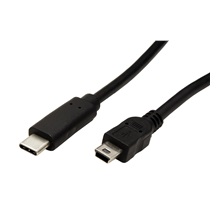 Ostatní USB 2.0 kabel miniUSB 5pin B(M) - USB C(M), 3m, černý