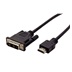 ROLINE DVI-HDMI kabel, DVI-D(M) - HDMI M, 1,5m