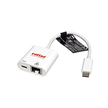 ROLINE Adaptér USB C(M) -> Gigabit Ethernet, PD 100W